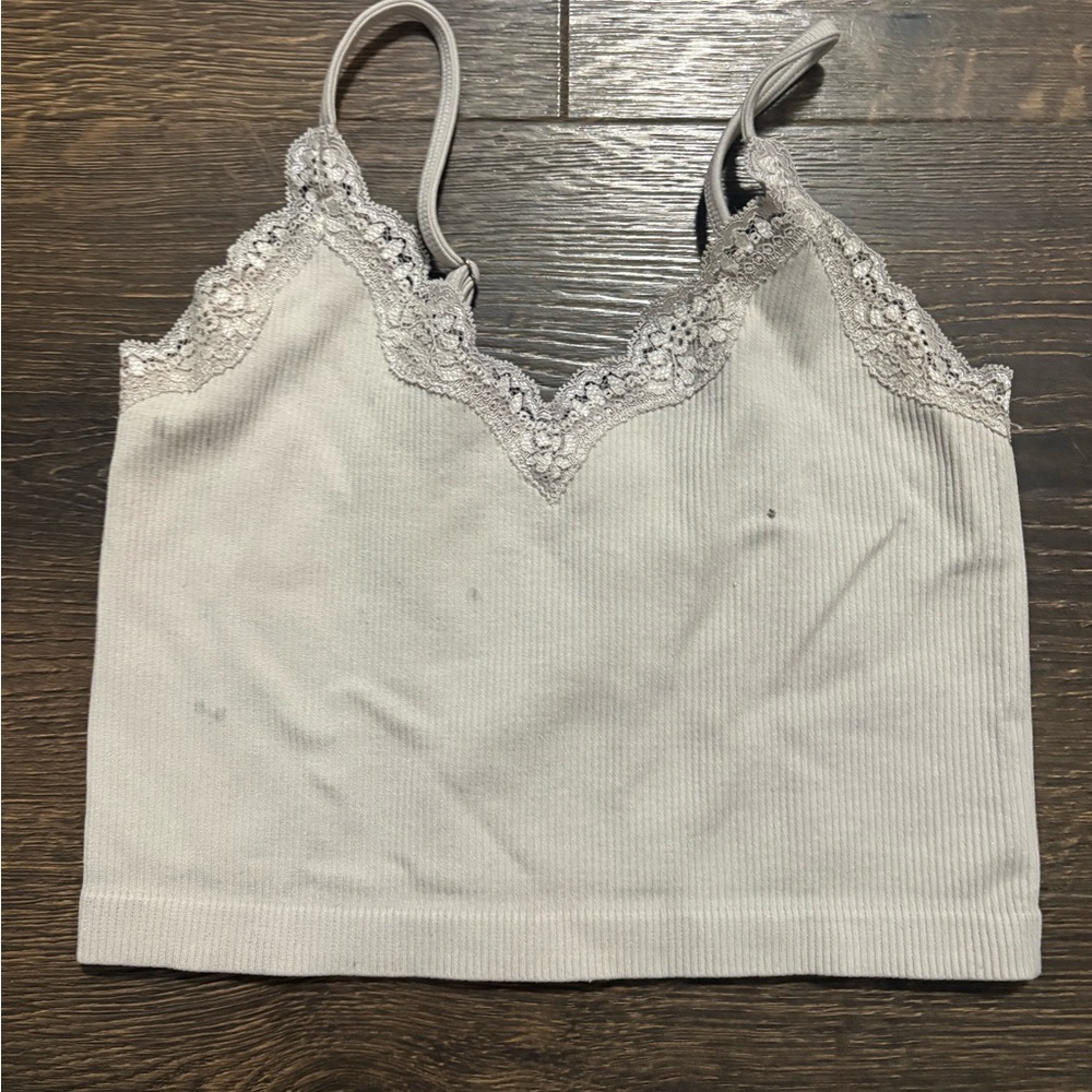 Elegant Lace Trimmed White Women's Top